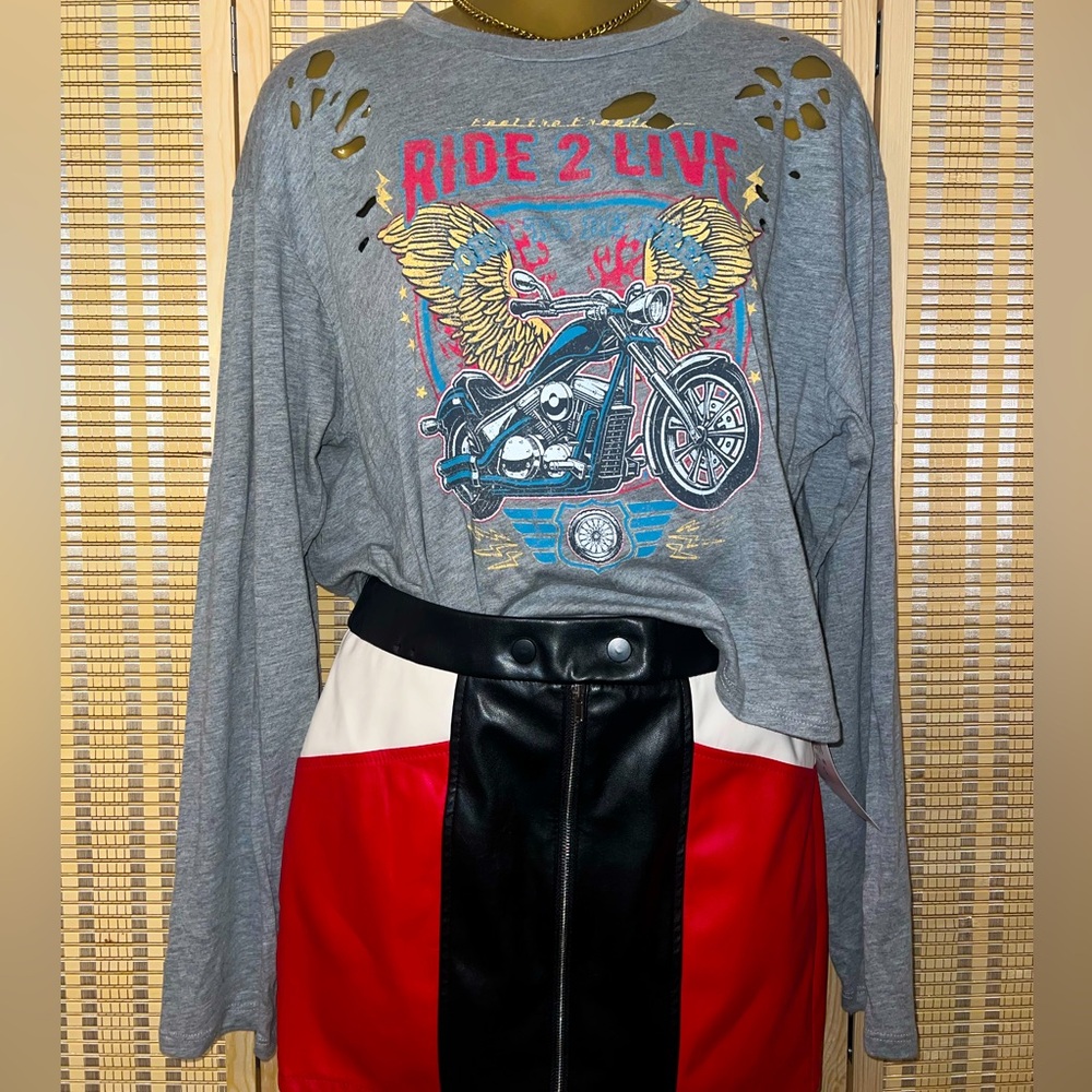 Fashion motor sport like midi skirt